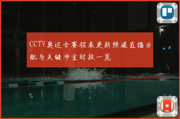 CCTV奥运会赛程表更新频道直播分配与关键冲金时段一览